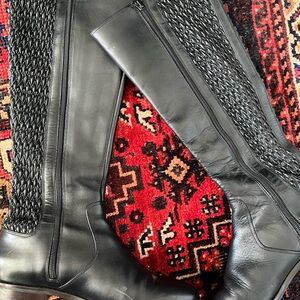 Lightly Used Tall Black Leather Cole Haan Boots